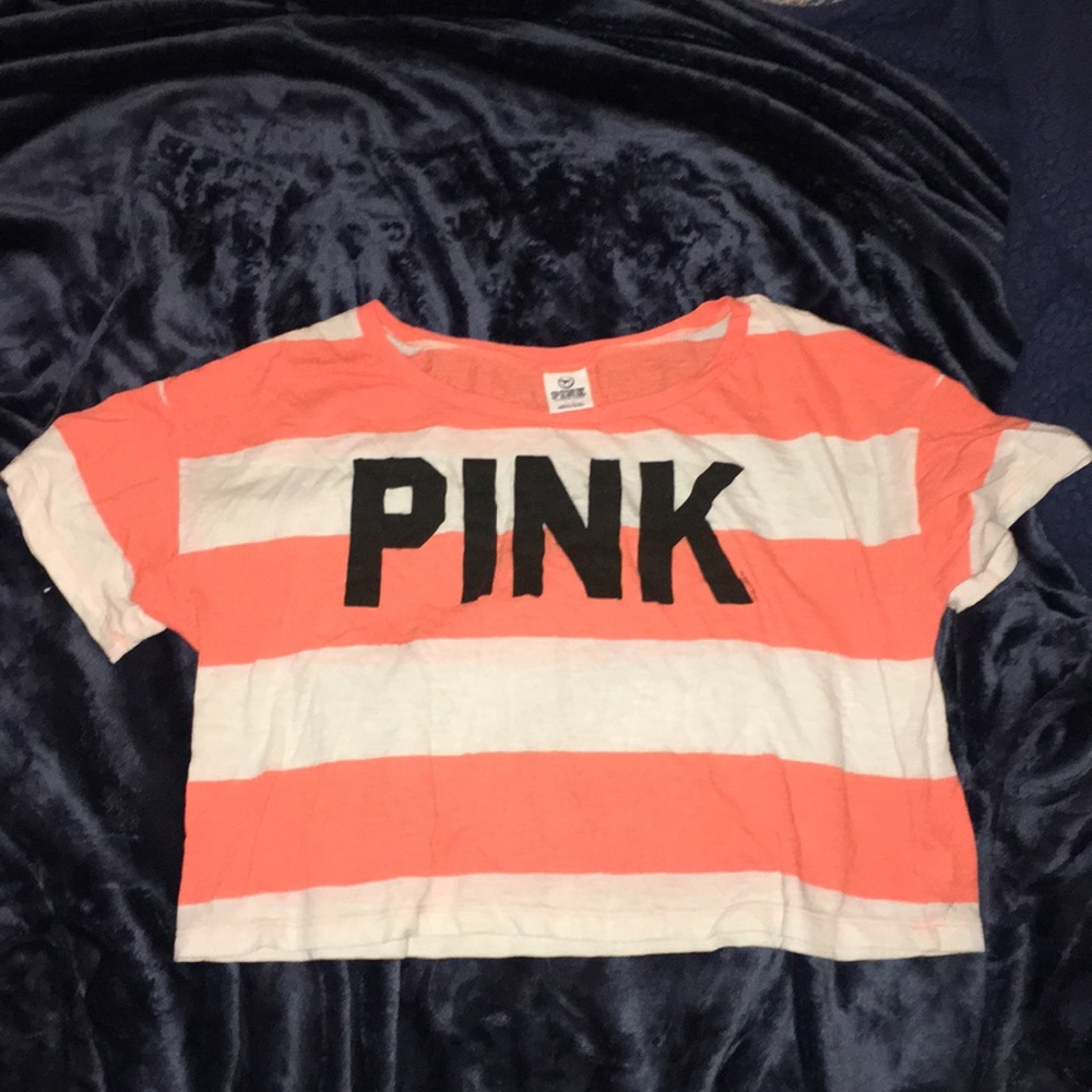 PINK striped crop top